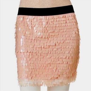Candie’s Tux Luxe Pink Petal Sequin Skirt Sz XL